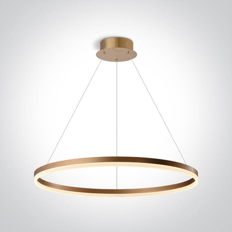Brass 60W LED Pendant, IP20 suitable for residential and commercial application.Complete with 1050mA driver. One Light SKU:63144B/BS/W