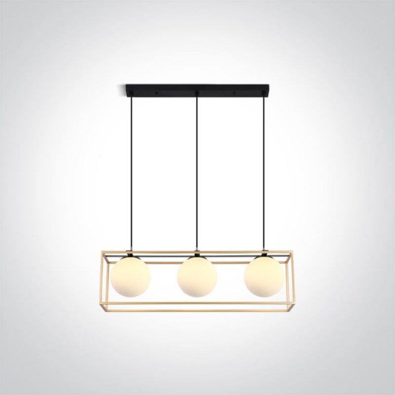 Brass Triple Pendant Light 3x8w E14 100-240v SKU: 63174C/BS