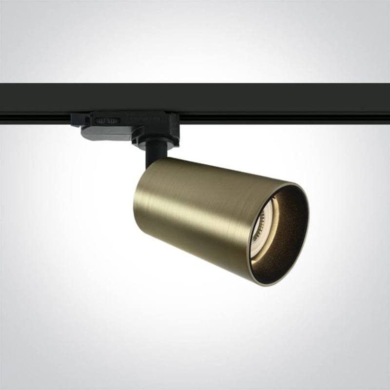 Brushed Brass 10w Gu10 Track Spotlight 100-240v Dark Light