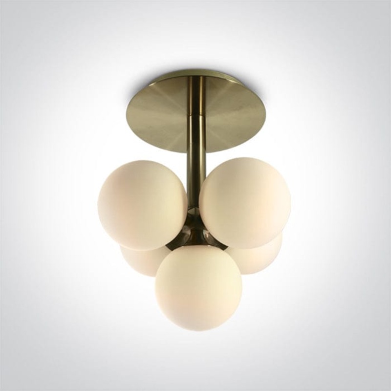 Brushed Brass Ceiling Light 5x9w G9 100-240v SKU: 62116A/BBS