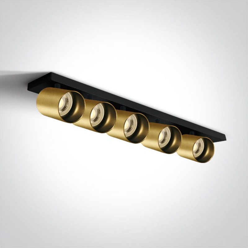 Brushed Brass Gu10 5x10w Dark Light