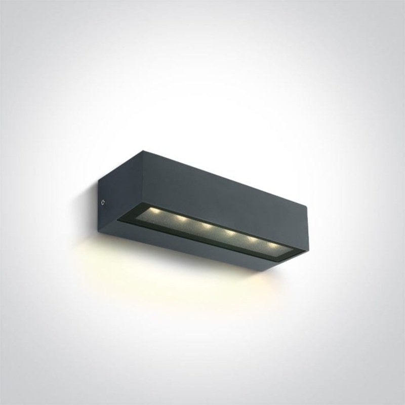 Anthracite 8W Wall light, IP65.Complete with 350mA driver.  One Light SKU:67526A1/AN/W
