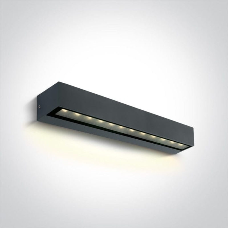 Anthracite 9W Wall light, IP65.Complete with 500mA driver.  One Light SKU:67526A2/AN/W