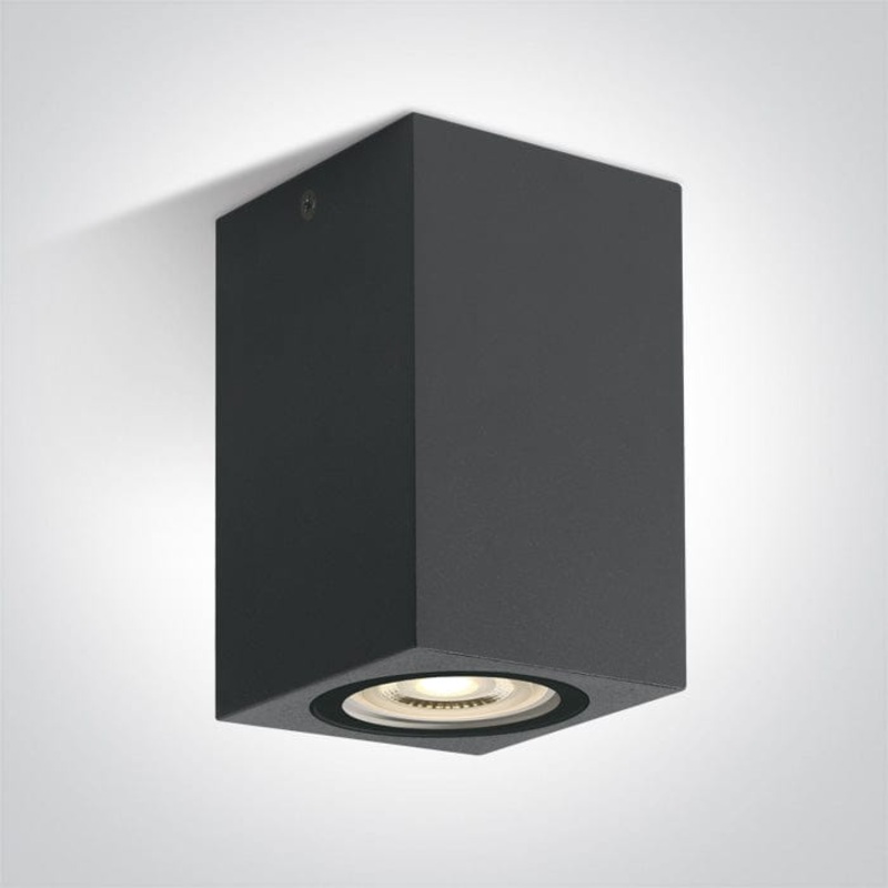 Anthracite GU10 ceiling cube, IP65.  One Light SKU:67142D/AN