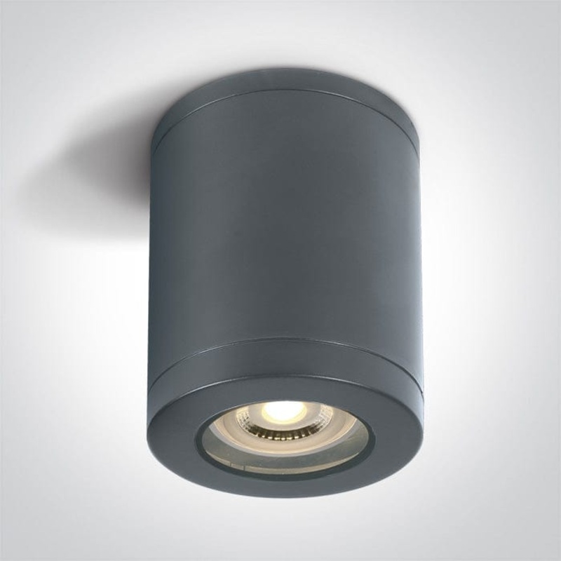 Anthracite GU10 tubular ceiling light, IP65.  One Light SKU:67142B/AN
