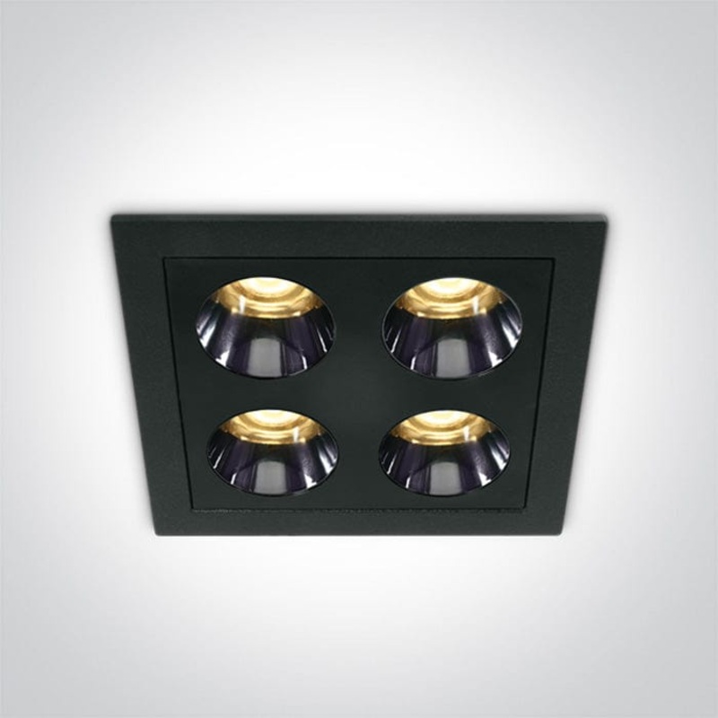 Black 10W Low Glare recessed spotlight, IP20.Complete with 700mA driver. One Light SKU:50110H/B/W