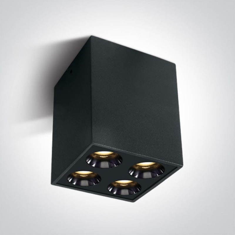 Black 10W Low Glare surface ceiling spotlight, IP20.Complete with 700mA driver. One Light SKU:12110HB/B/W