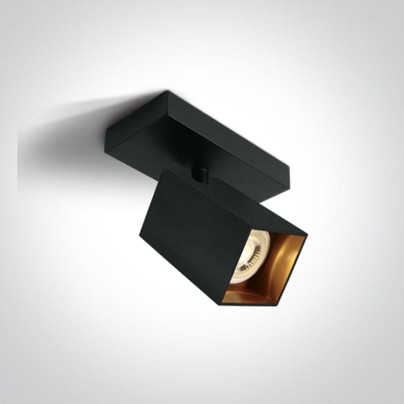 Black 10W Retro surface wall and ceiling decorative GU10 spotlight. One Light SKU:65105NB/B