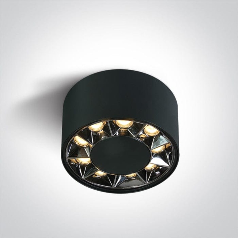 Black 12W Ceiling spotlight, IP20.Complete with 300mA driver. One Light SKU:12112X/B/W