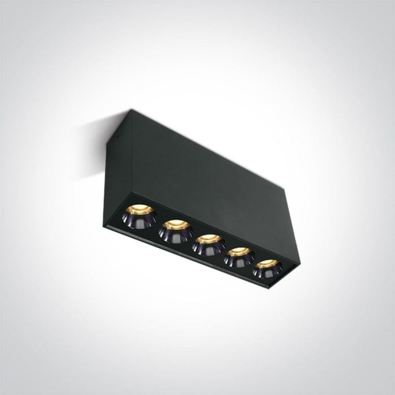 Black 12W Low Glare surface ceiling spotlight, IP20.Complete with 700mA driver. One Light SKU:12112H/B/W
