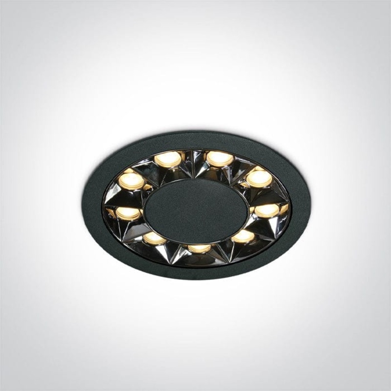 Black 12W Recessed spotlight, IP20.Complete with 300mA driver. One Light SKU:10112X/B/W
