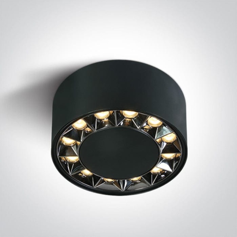 Black 20W Surface ceiling spotlight, IP20.Complete with 450mA driver. One Light SKU:12120X/B/W