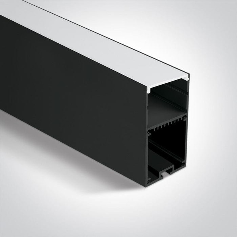 Black 2m Surface aluminium profile with PC opal diffuser and space to fit slim range driver. Complete with 2 pairs end cups. Suitable for 7845, 7875, 7880, 7882, 7884 & 7887 and LED Strips 30mm. One Light SKU:7910/B