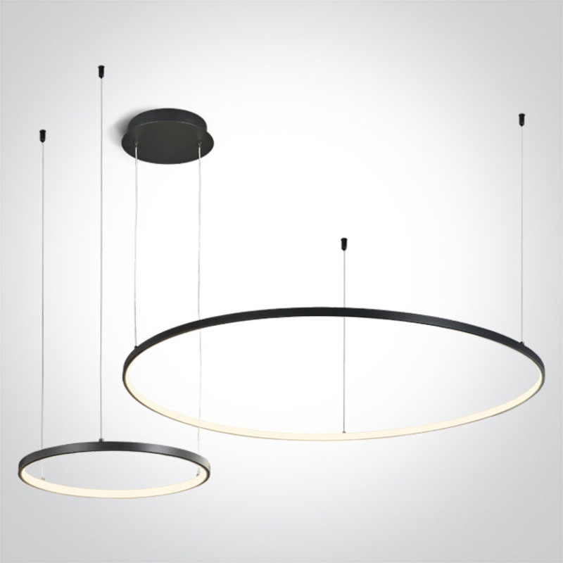 BLACK 2x RINGS 40cm/100cm 65W WW IP20 230V DIMMABLE One Light 63150A/B/W