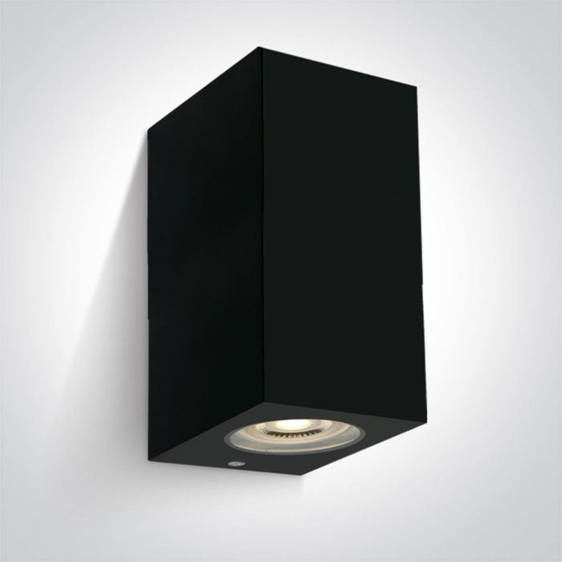 Black 2xGU10 tubular ceiling light, IP65.  One Light SKU:67142K/B