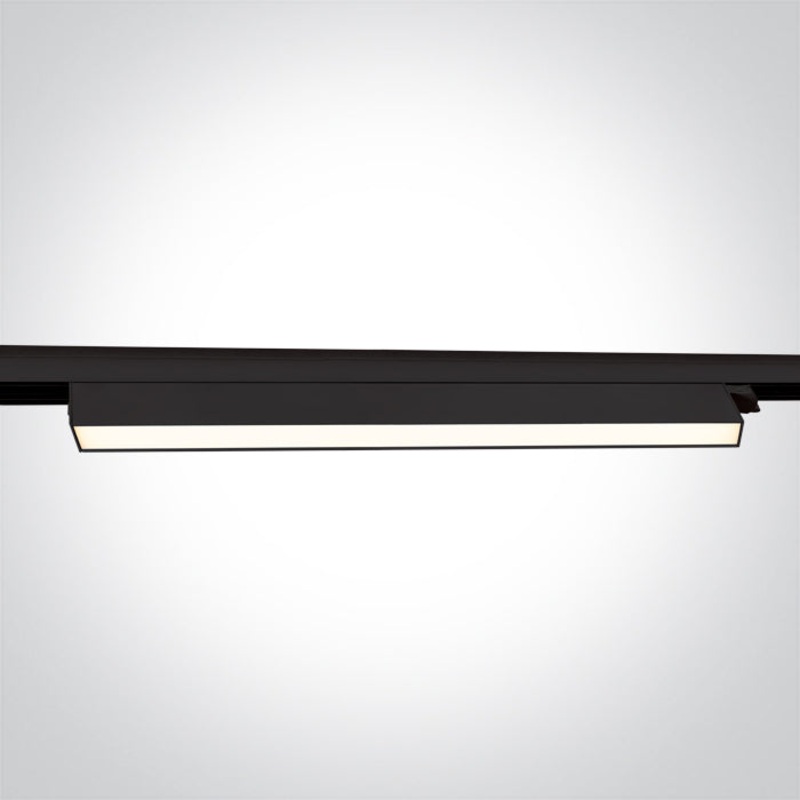BLACK 48W CCTV LINEAR TRACK LIGHT 230V IP20 One Light 65028CT/B/V