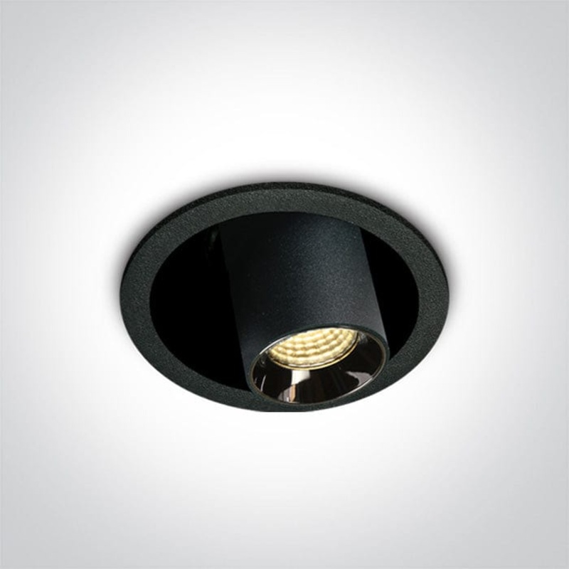 Black 6W Adjustable Low Glare recessed spotlight, IP20.Complete with 135mA driver. One Light SKU:11106T/B/W