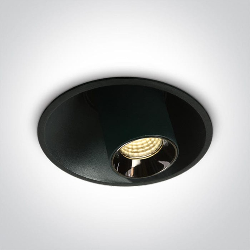 Black 7W Adjustable Low Glare recessed spotlight, IP20.Complete with 160mA driver. One Light SKU:11107T/B/W