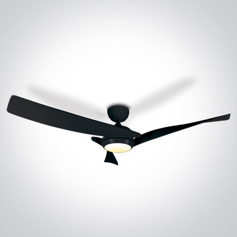 BLACK ABS ROD FAN 45W LED 22W CCTV IP20 230V One Light 6304/B/V