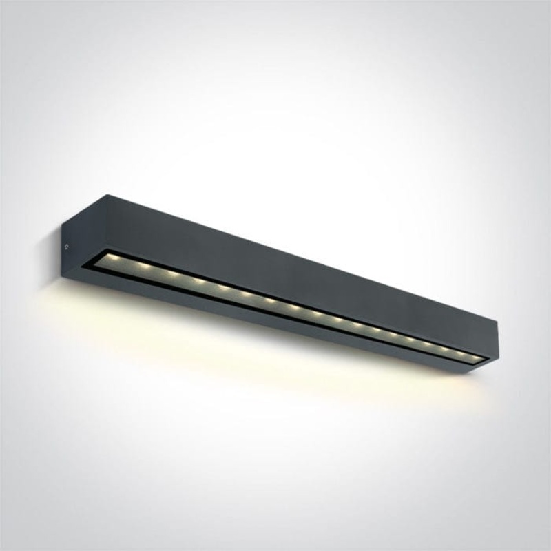 Anthracite 13W Wall light, IP65.Complete with 700mA driver.  One Light SKU:67526A3/AN/W