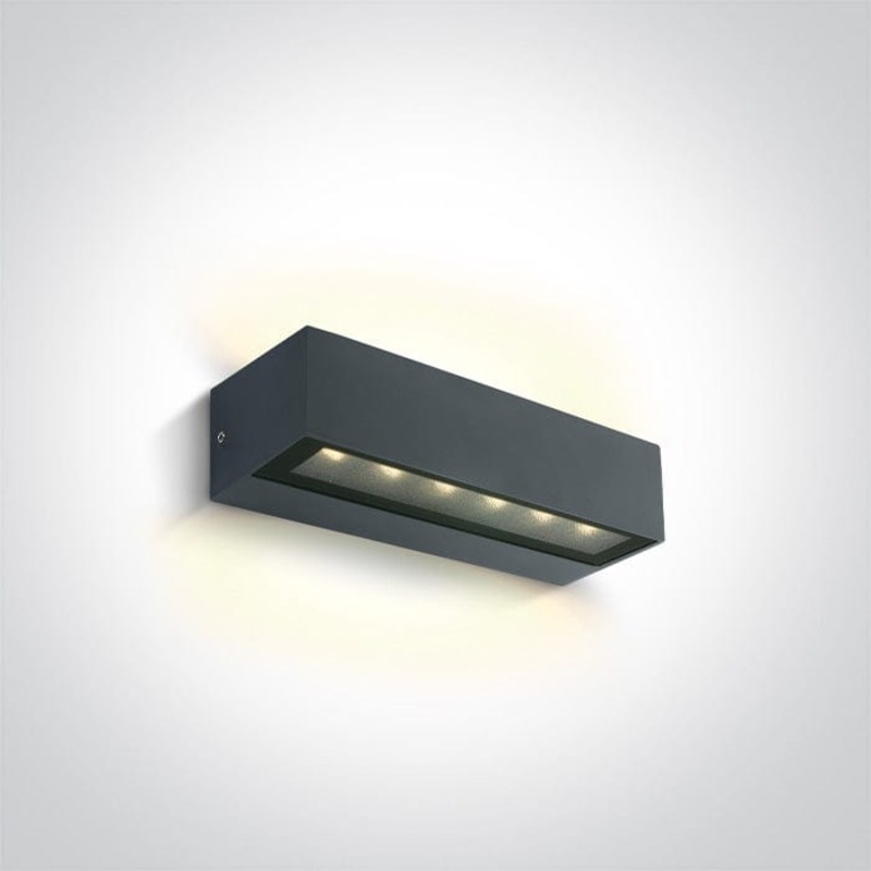 Anthracite 2x6W Wall light, IP65.Complete with 300mA driver.  One Light SKU:67526B1/AN/W