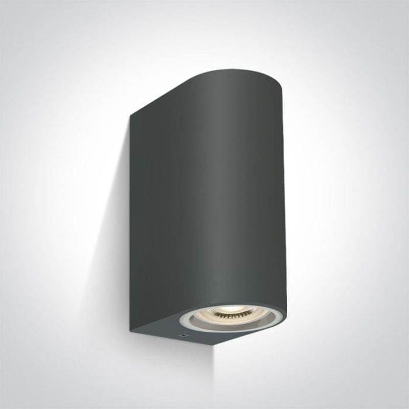 Anthracite 2xGU10 tubular ceiling light, IP65.  One Light SKU:67142G/AN