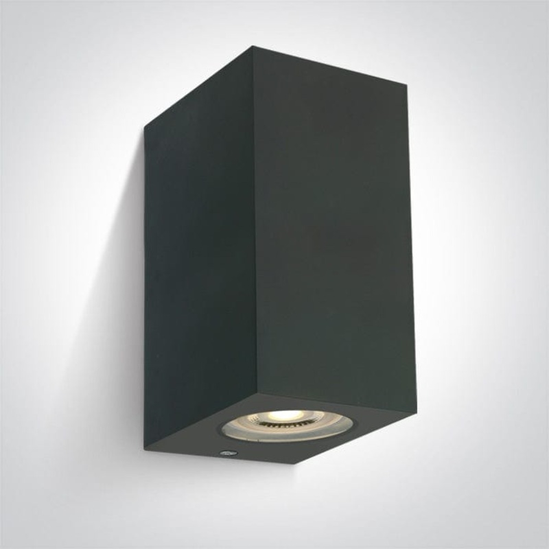 Anthracite 2xGU10 tubular ceiling light, IP65.  One Light SKU:67142K/AN