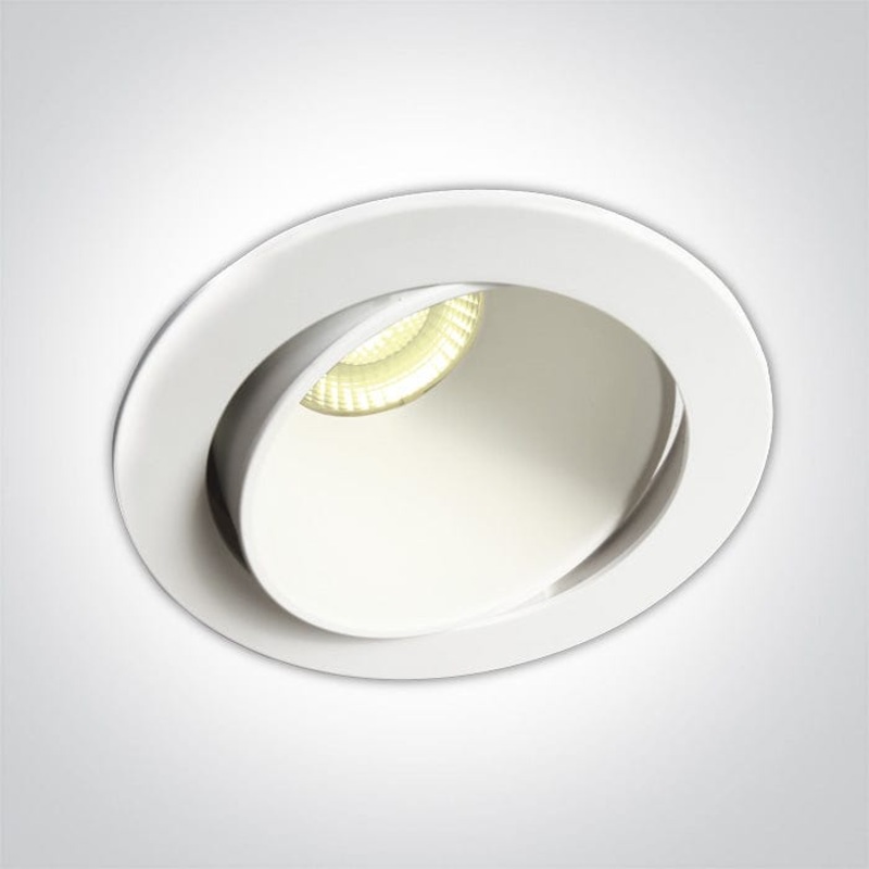 White 8W Low Glare recessed spotlight. Supplied with 100mA dimmable driver.  One Light SKU:11106PK/W/W