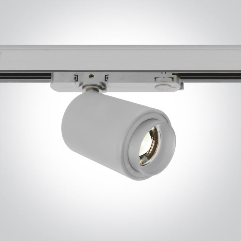 WHITE COB 20W CW TRACK SPOT 20-60deg ADJUSTABLE BEAM 230V One Light 65650BT/W/C