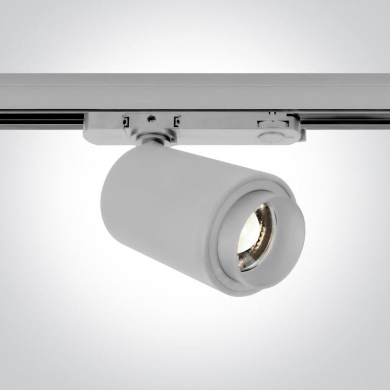 WHITE COB 30W CW TRACK SPOT 20-60deg ADJUSTABLE BEAM 230V One Light 65650CT/W/C
