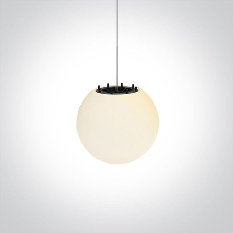 White E27 moonlight suitable for suspended or garden installation, IP54.  One Light SKU:63028