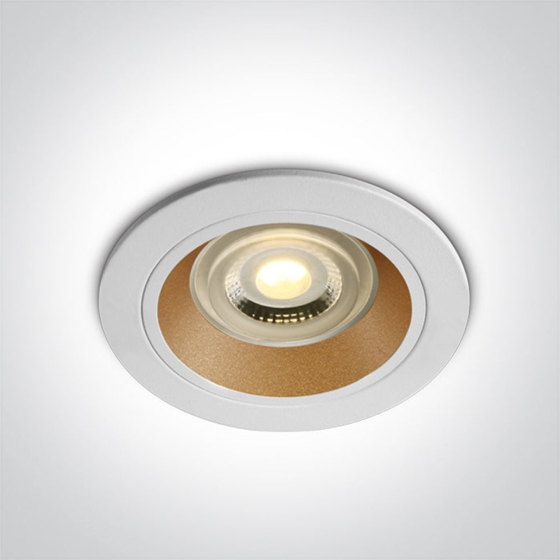 WHITE GU10 10W BRASS REFLECTOR DARK LIGHT One Light 10105ALG/W/BS
