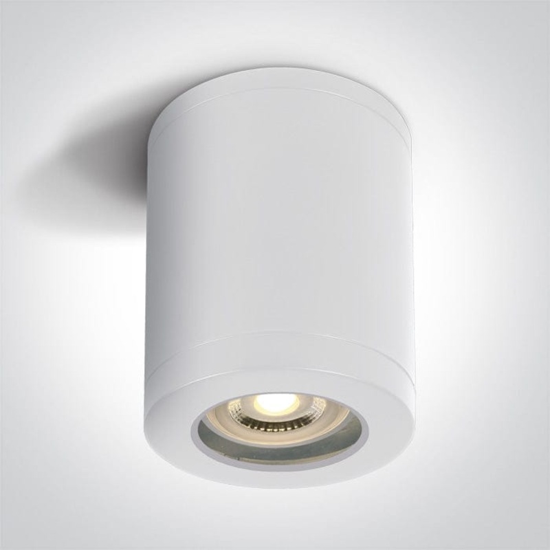 White GU10 tubular ceiling light, IP65.  One Light SKU:67142B/W