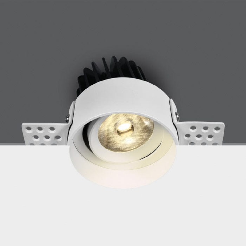 White Led 12w Warm White 700ma 38deg Trimless Dark Light Adjustable Spotlight SKU:11112T/W/W