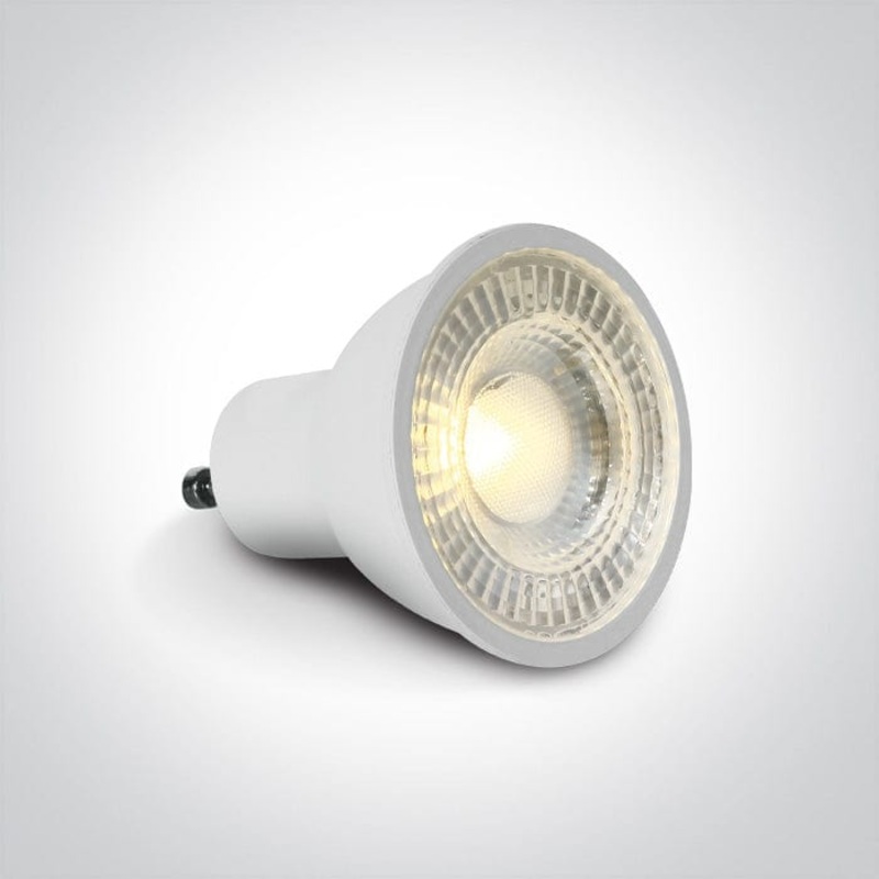 White LED GU10 6W 230V Triac dimmable emergency lamp.Power in emergency mode: 5W.Charge time 5hrs.Emergency duration: 3hrs  One Light SKU:7304GE/W