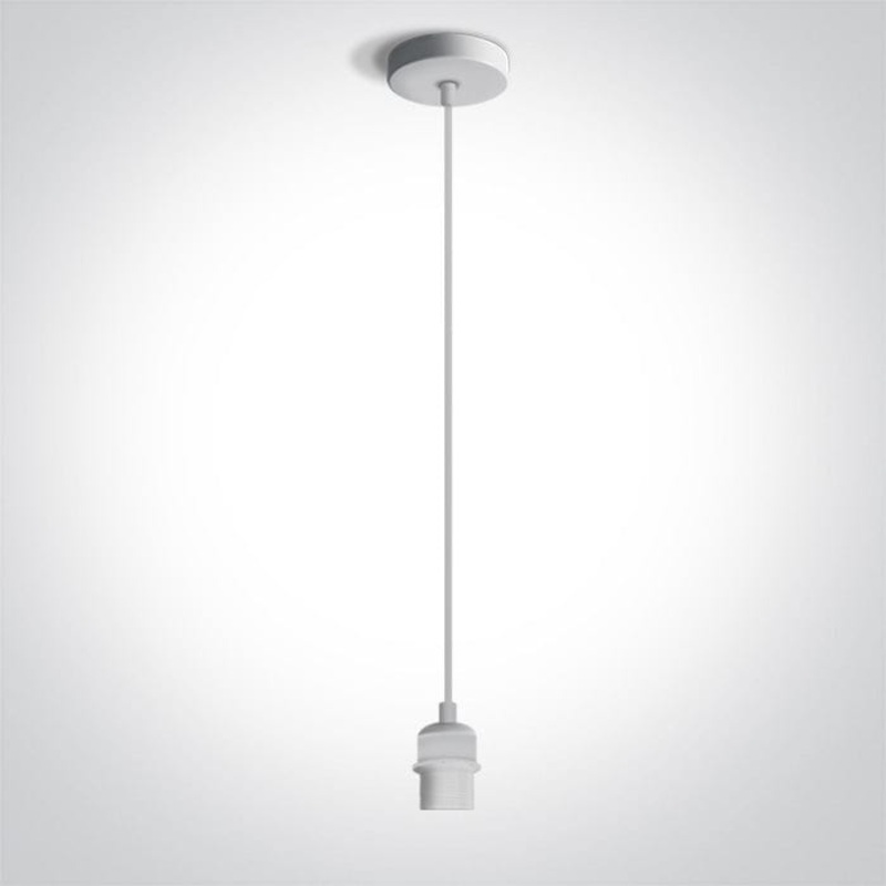 White Pendant Light 20w E27 One Light SKU:63126/W