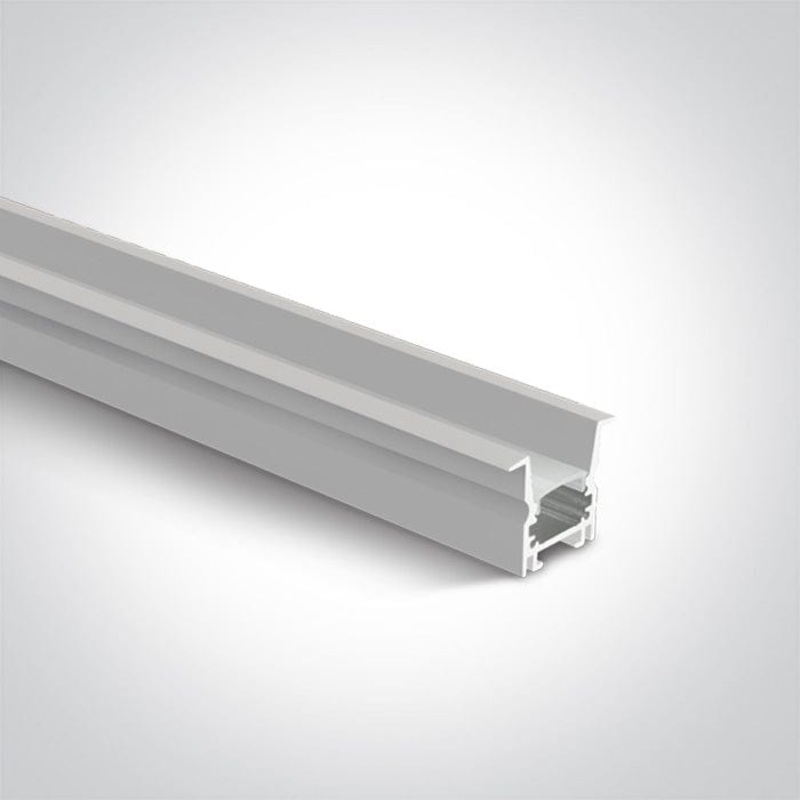 White Recessed Profile 2m + Pc Opal Diffuser Dark Light