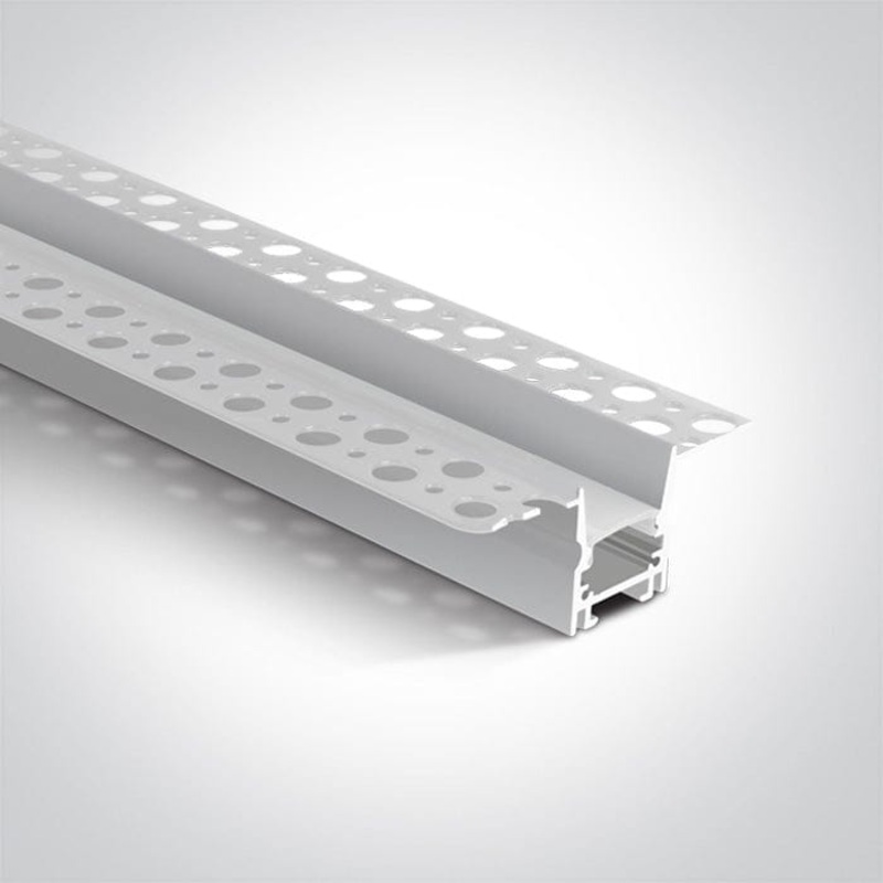 White Trimless Profile 2m For 12mm Strips + Pc Opal Diffuser Dark