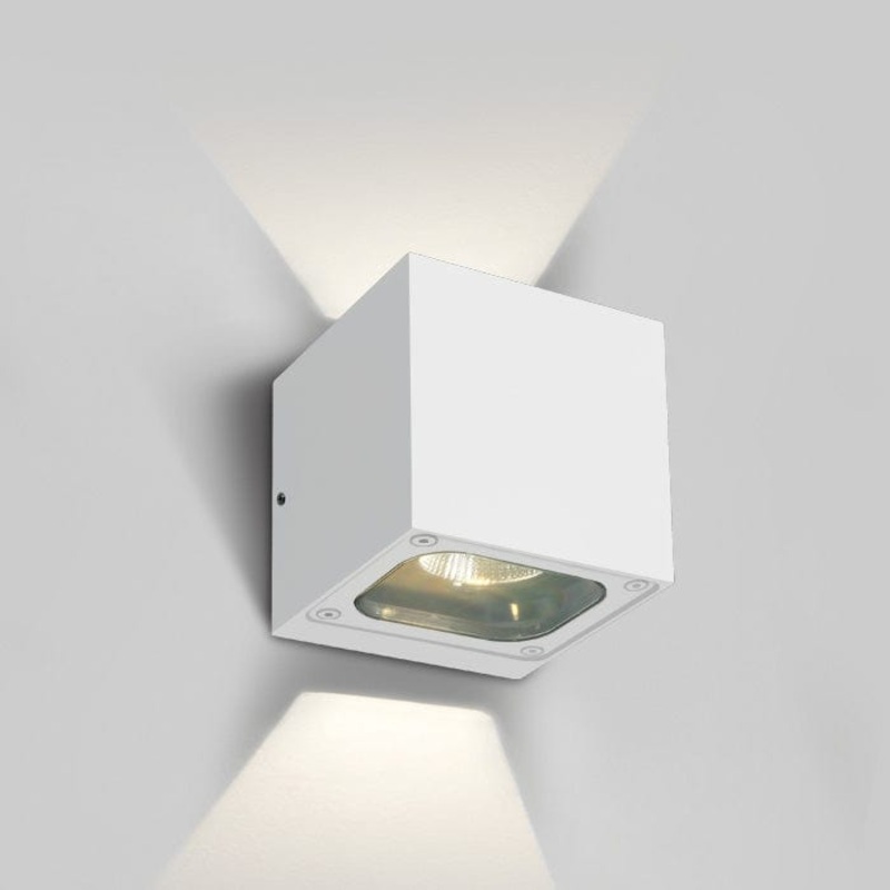 White Wall Led 2x6w Warm White Ip65 230v One Light SKU:67524B/W/W
