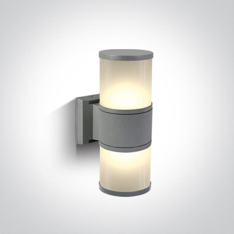 Wall Light Grey Rectangular Outdoor Replaceable lamp 2X20W Die Cast One Light SKU:67098/G