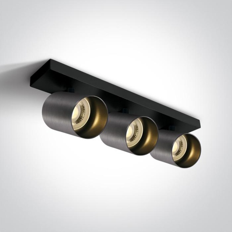 Wall Light Metal Grey Rectangular Replaceable lamp 3x10W Aluminium One Light SKU:65305N/MG