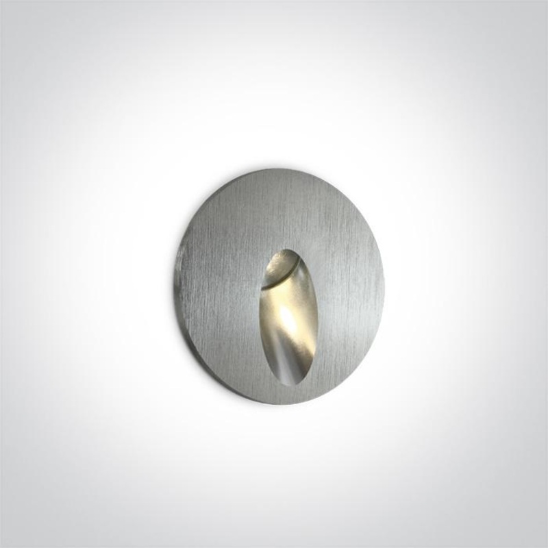 Wall Light Recessed Aluminium Circular Warm White LED Outdoor LED built in 3W Aluminium One Light SKU:68030/AL/W