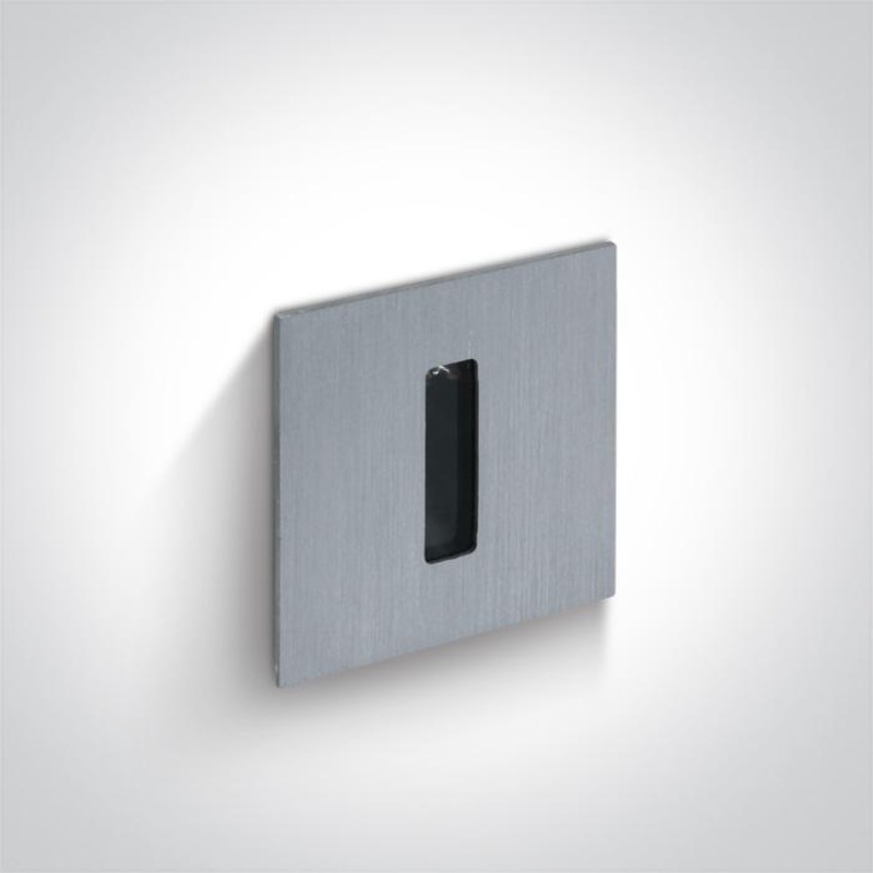 Wall Light Recessed Aluminium Rectangular Warm White LED Outdoor 120lm Aluminium One Light SKU:68004/AL/W