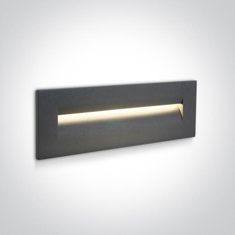 Wall Light Recessed Anthracite Rectangular Warm White LED Outdoor LED built in 160lm 8,5W Die Cast One Light SKU:68066/AN/W