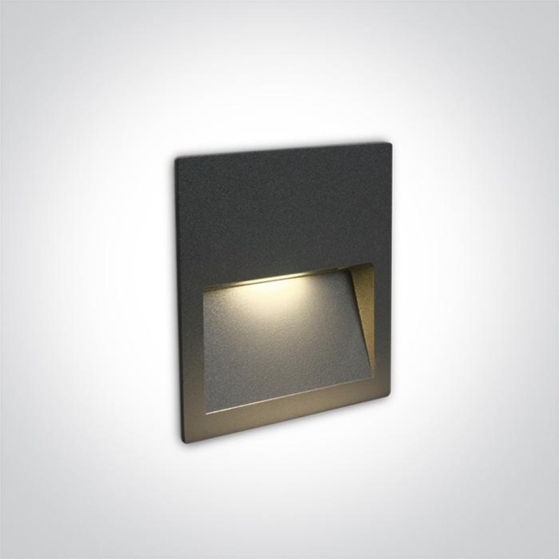 Wall Light Recessed Anthracite Rectangular Warm White LED Outdoor LED built in 300lm 3W Die Cast One Light SKU:68068A/AN/W