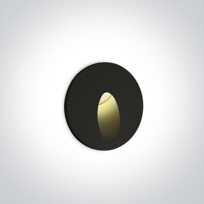 Wall Light Recessed Black Circular Warm White LED Outdoor LED built in 3W Aluminium One Light SKU:68030/B/W