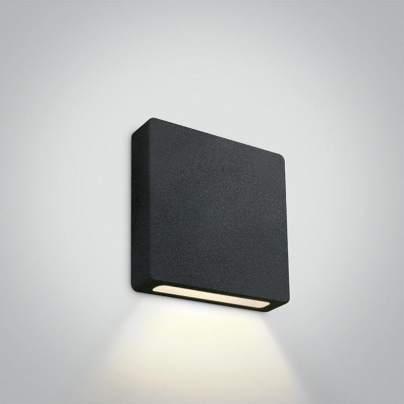 Wall Light Recessed Black Rectangular Warm White LED Outdoor 100lm Aluminium One Light SKU:68074A/B/W