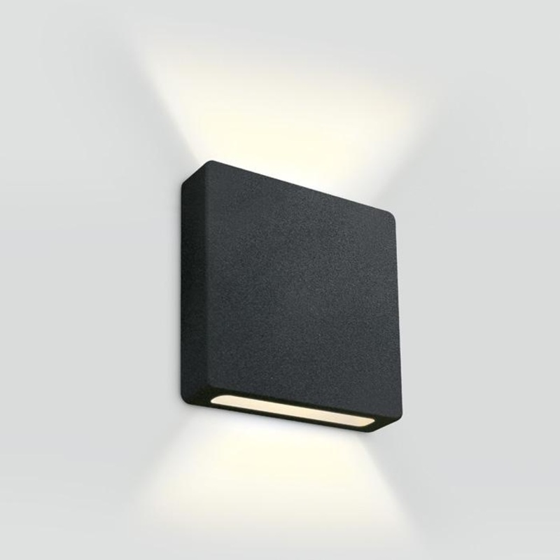 Wall Light Recessed Black Rectangular Warm White LED Outdoor 100lm Aluminium One Light SKU:68074B/B/W