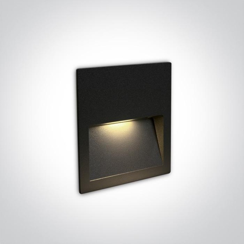 Wall Light Recessed Black Rectangular Warm White LED Outdoor LED built in 300lm 3W Die Cast One Light SKU:68068A/B/W
