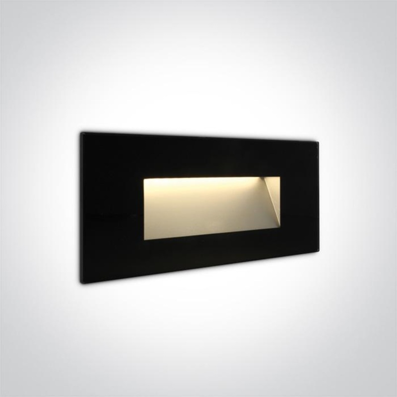 Wall Light Recessed Black Rectangular Warm White LED Outdoor LED built in 350lm 5W Glass One Light SKU:68076A/B/W
